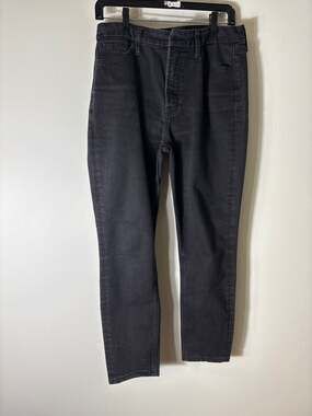 7 for all Mankind Black "HW Skinny" Denim Jeans sz 10